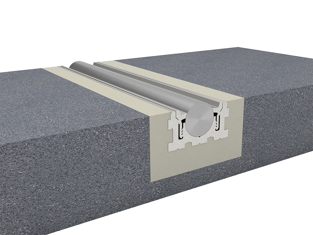 Rundschiene 25 eingebaut